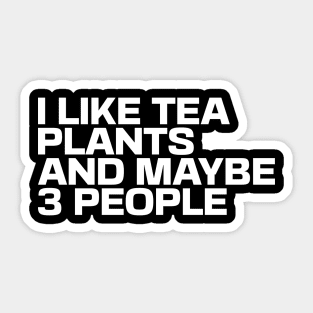 I Like Tea Plants and Maybe 3 People Sticker